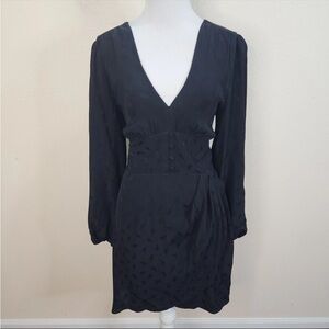 Topshop Black Long Sleeve wrap style Dress